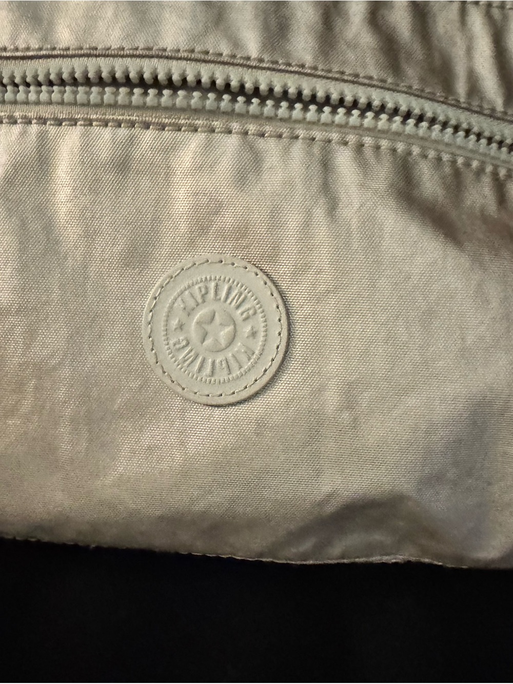 Kipling Metallic Light Silver Bomber-Style Jacket